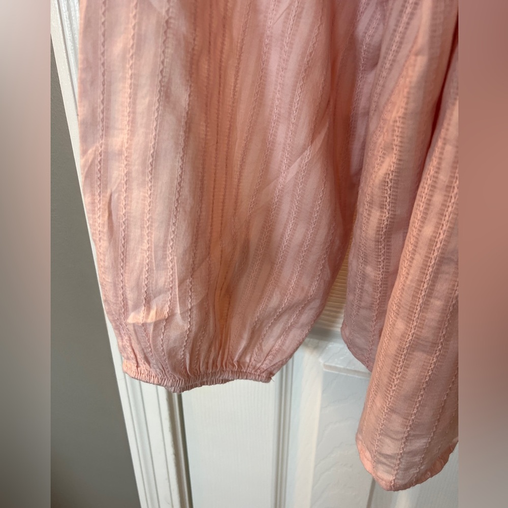 Chaps Light Pink Striped Blouse - Picture 5 of 8